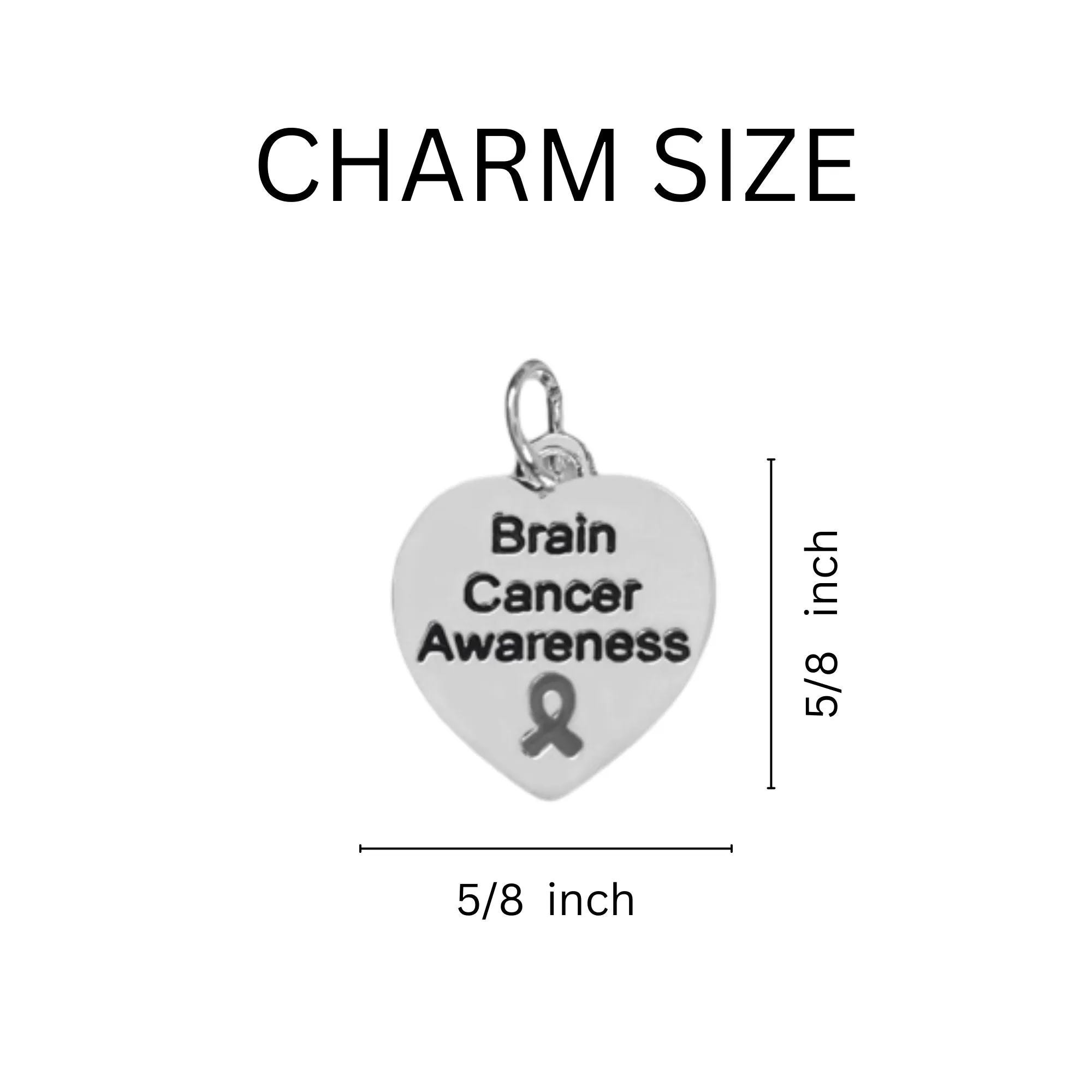 Heart Shaped Brain Cancer Key Chains