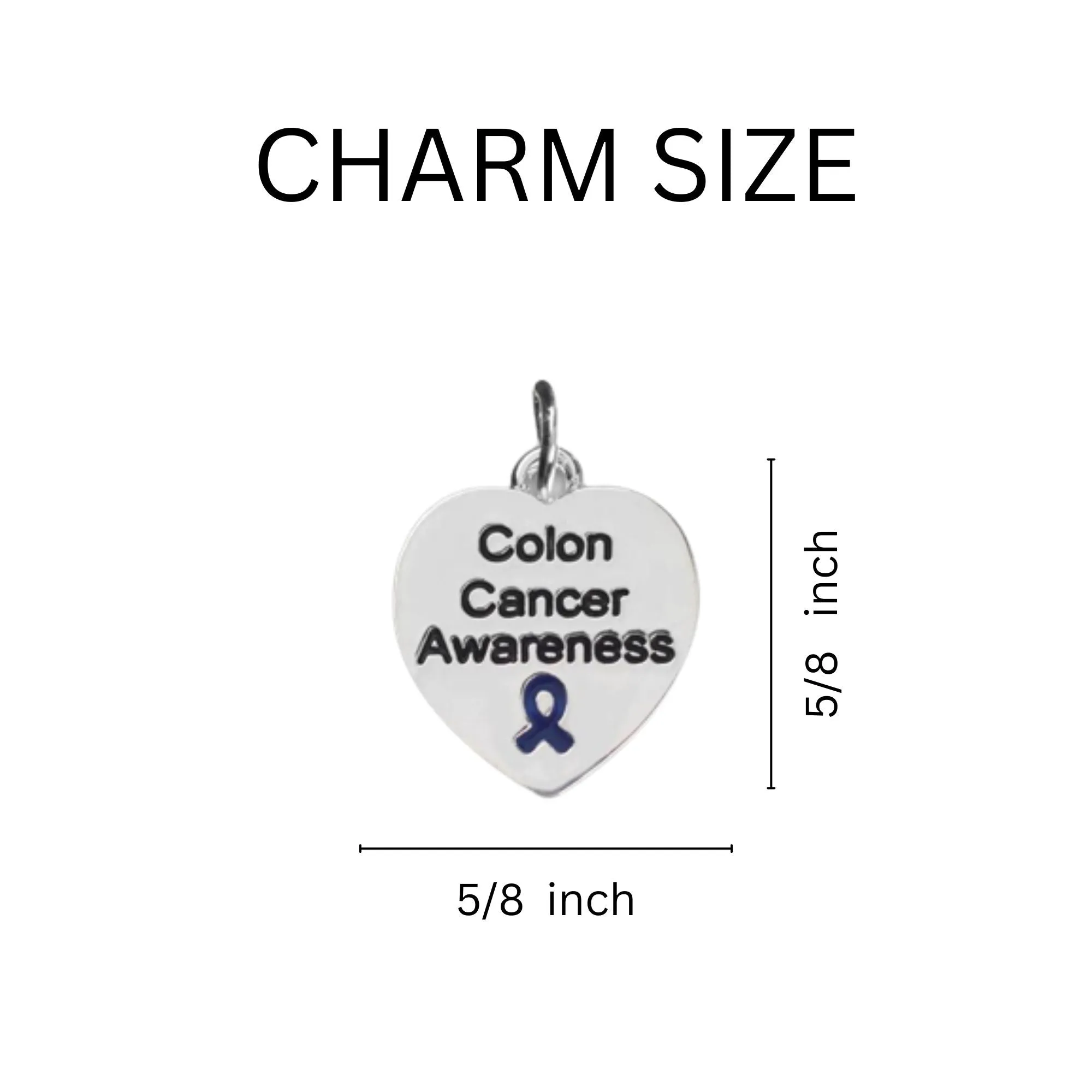 Heart Shaped Colon Cancer Awareness Split Style Key Chains