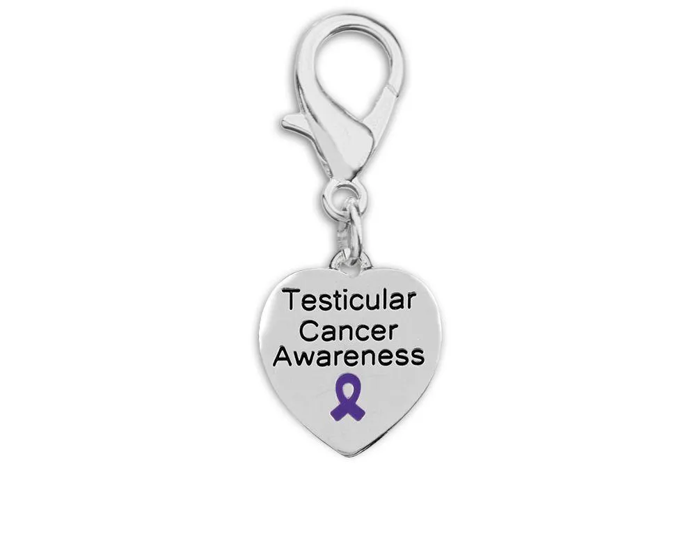 Heart Shaped Testicular Cancer Awareness Hanging Charms