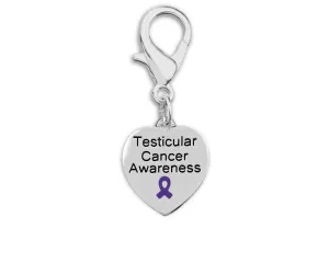 Heart Shaped Testicular Cancer Awareness Hanging Charms