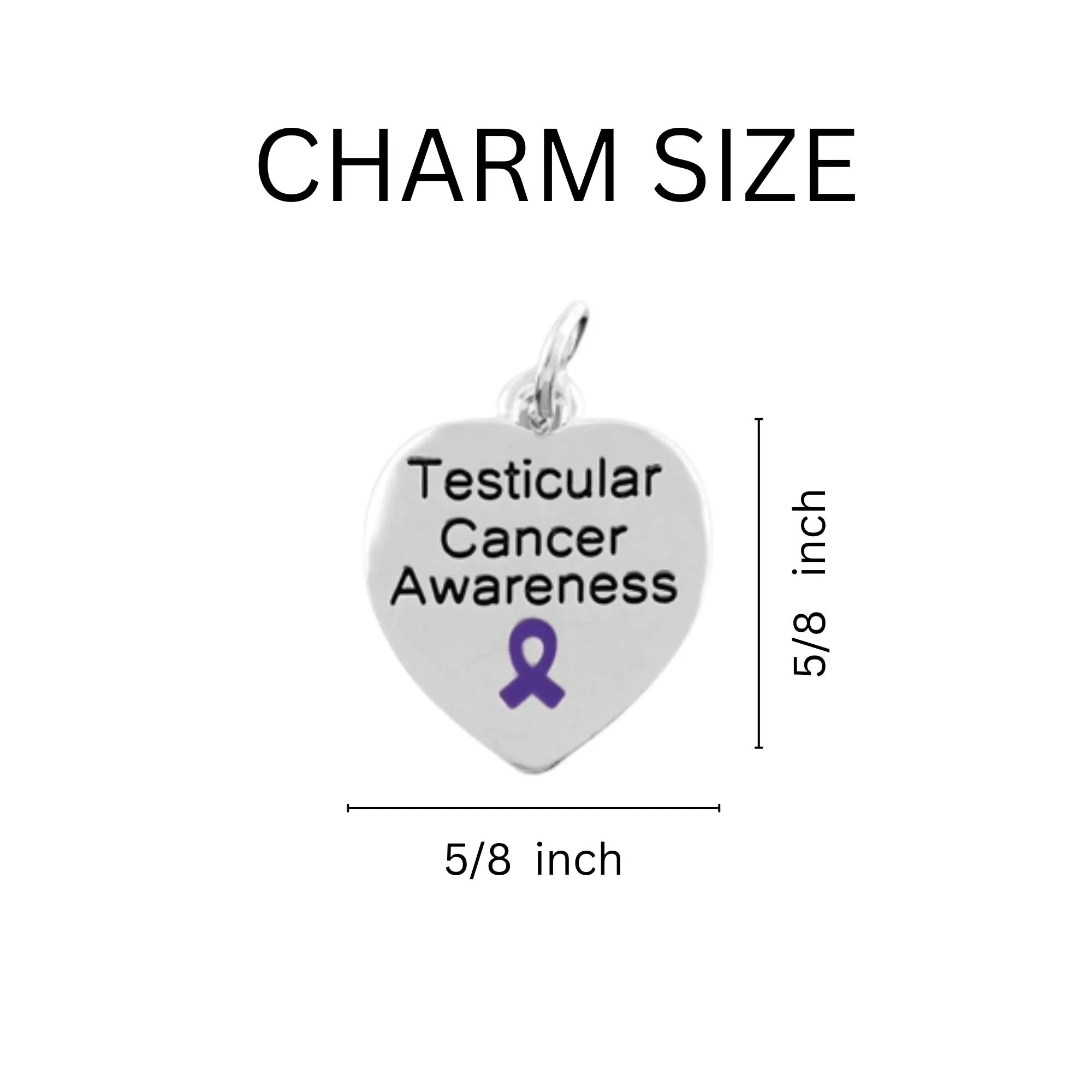 Heart Shaped Testicular Cancer Awareness Hanging Charms