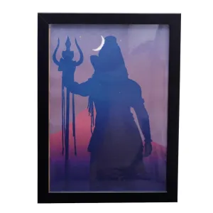 Heritage Hangings Divine Abode - Lord Shiva Art Synthetic Wood Wall Hanging Photo Framed Poster (A4 Size)