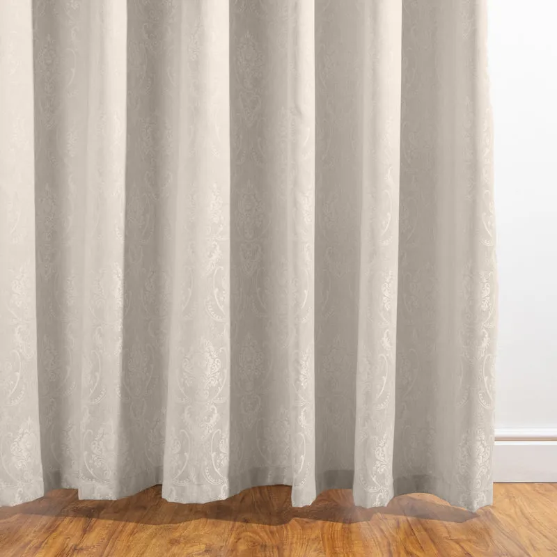 HOME.LIFE Venice Jacquard Eyelet Lined Curtain - Natural