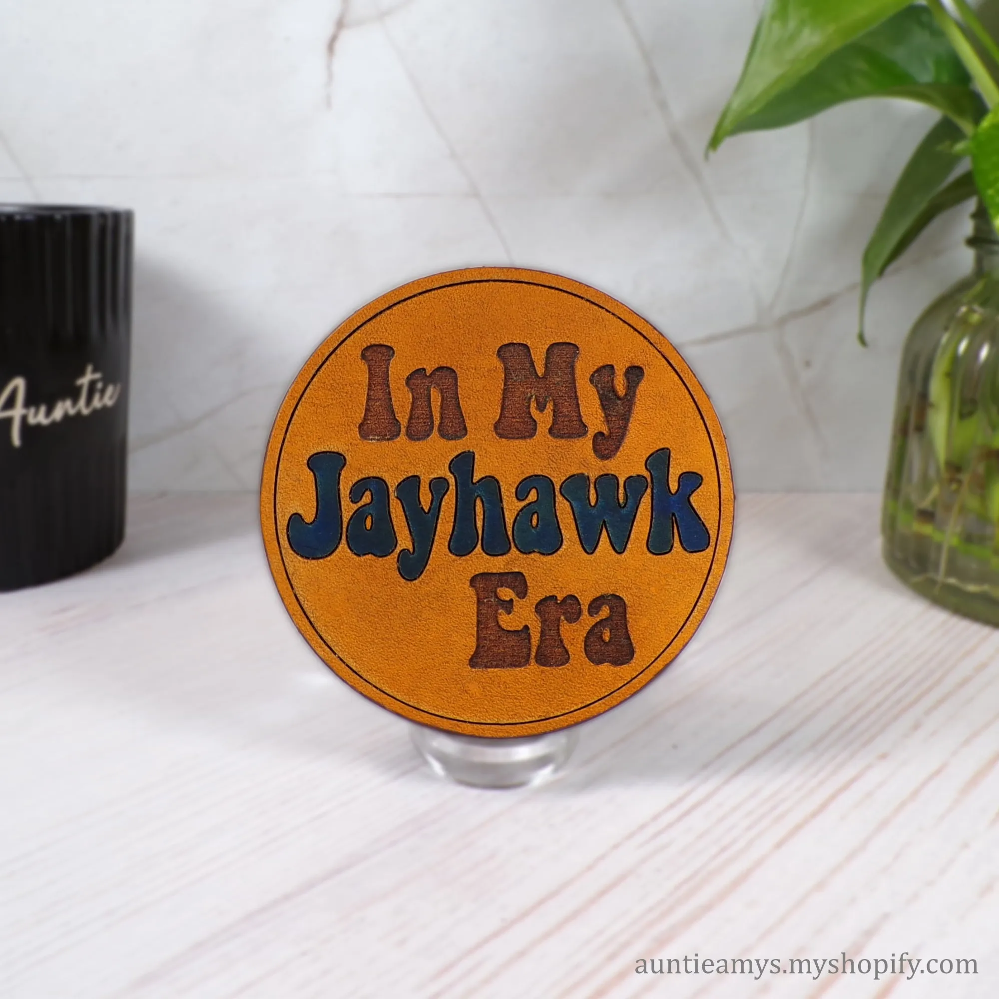 In My Jayhawk Era - Leather Coaster