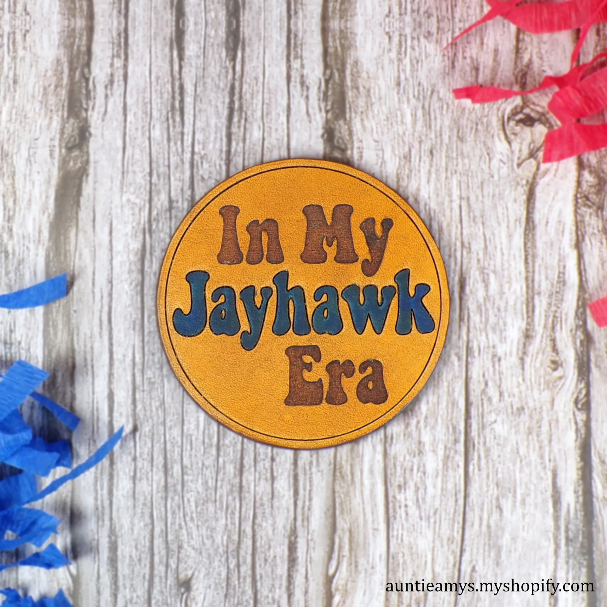 In My Jayhawk Era - Leather Coaster