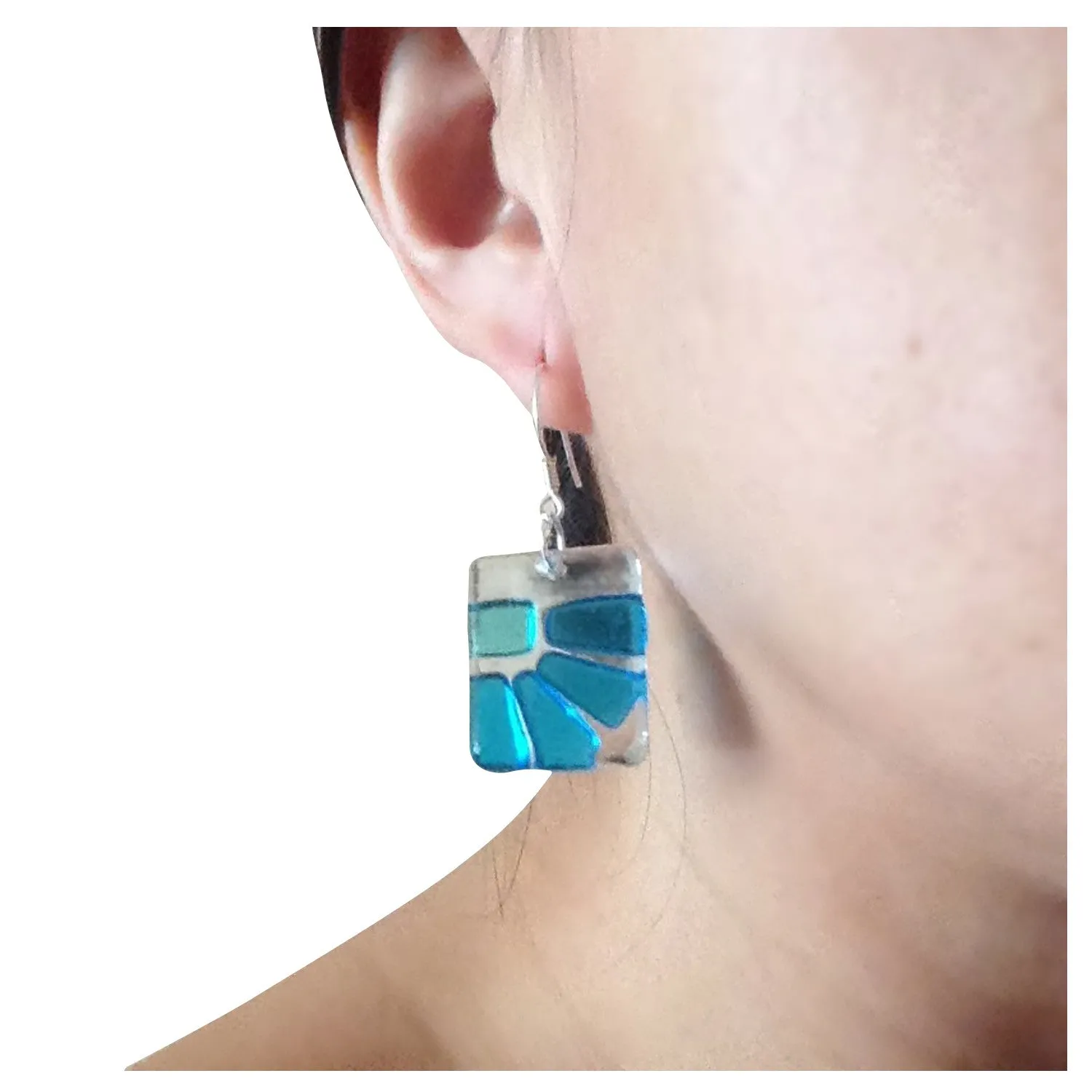 LAMA Glass Earrings - Lime Green