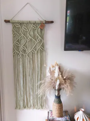 Leaf Vine Macrame On Driftwood