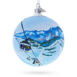 Les Portes Du Soleil Ski Resort, Switzerland And France Glass Christmas Ornament