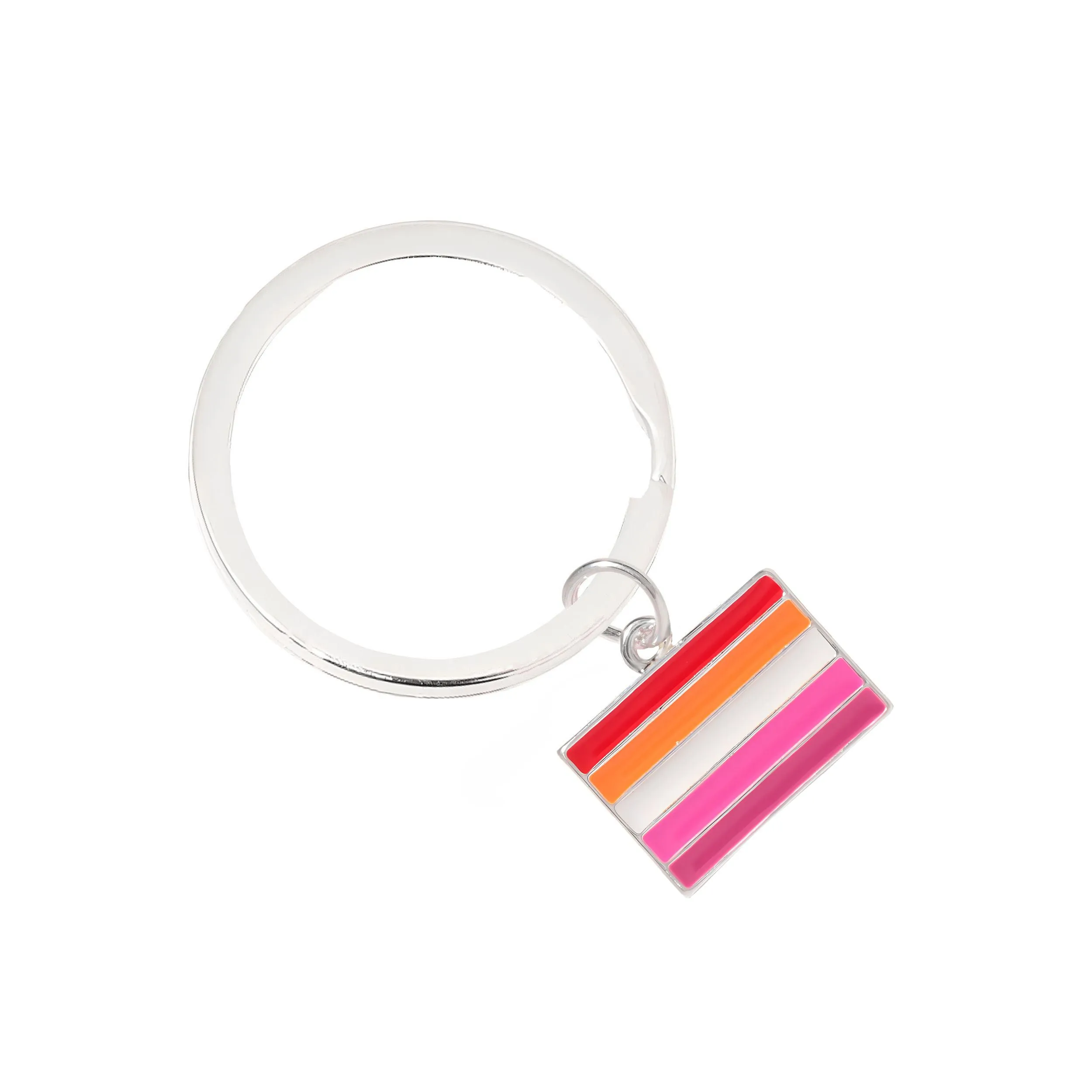 Lesbian Sunset Flag Split Ring Key Chains