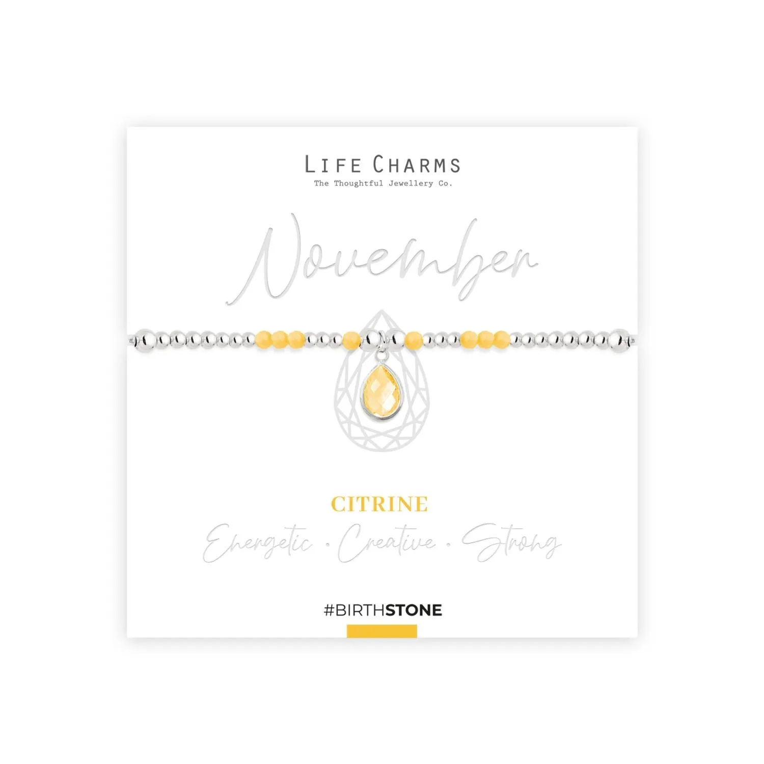 Life Charms November Birthsone Bracelet