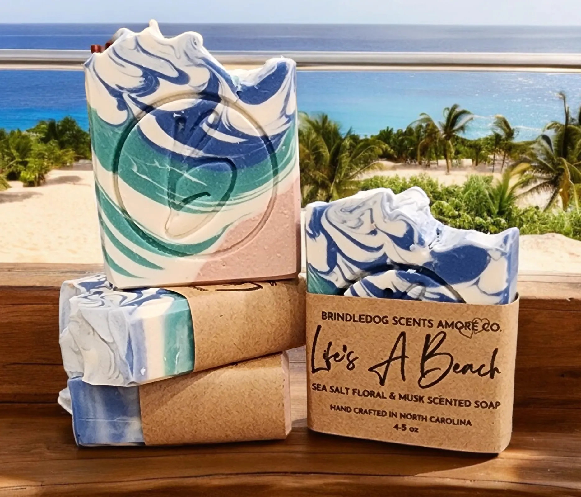 Life's A Beach- Sea Salt Floral & Musk Scented Soap Bar 4.5 - 5 oz