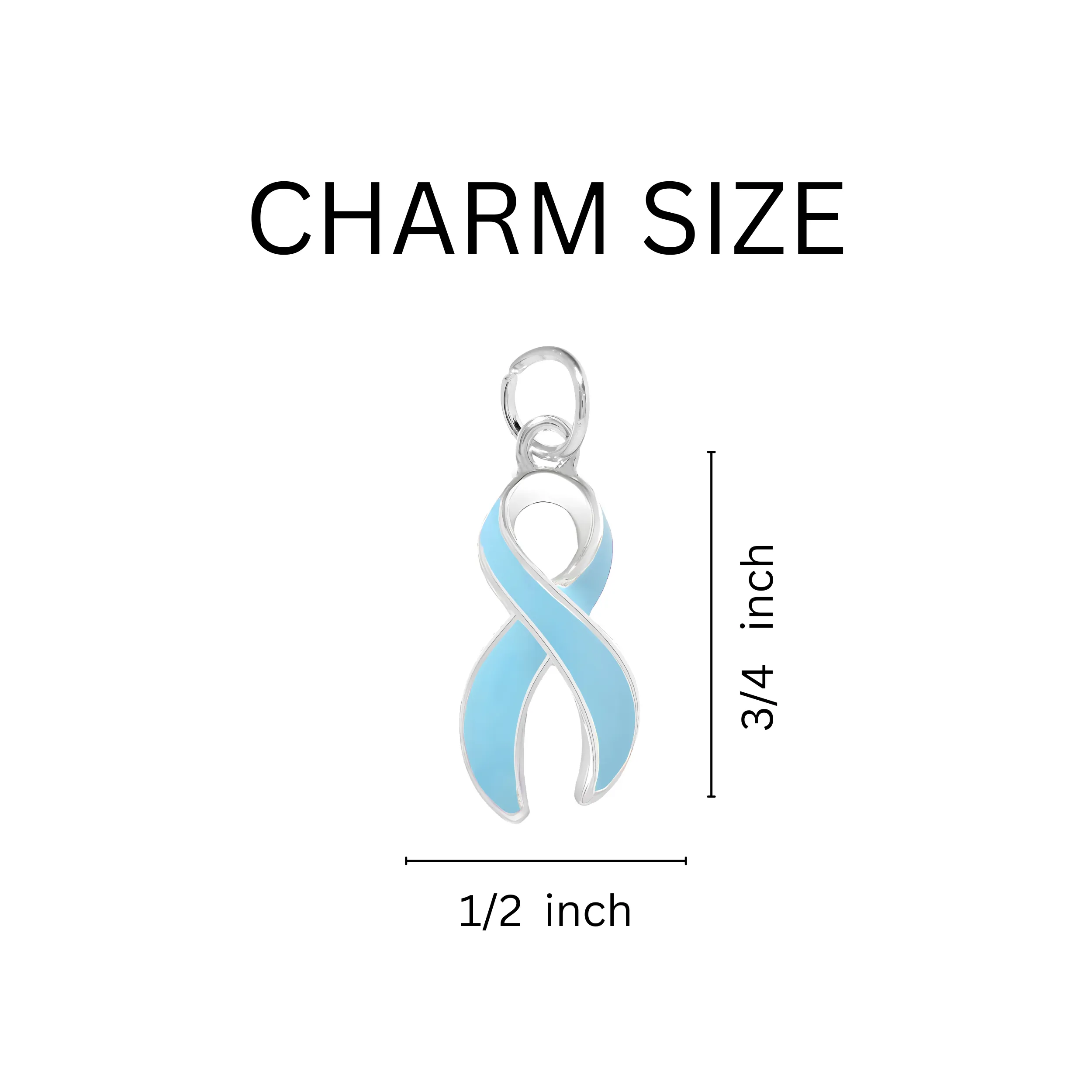 Light Blue Ribbon Split Style Key Chains