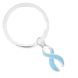 Light Blue Ribbon Split Style Key Chains