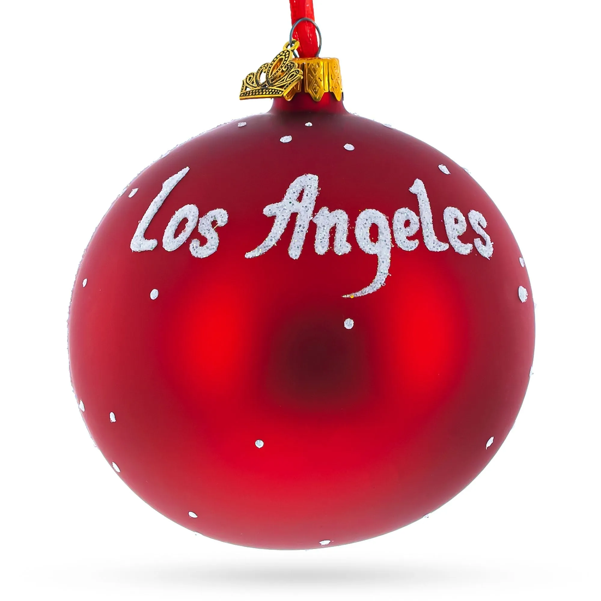 Los Angeles, California Glass Ball Christmas Ornament 4 Inches