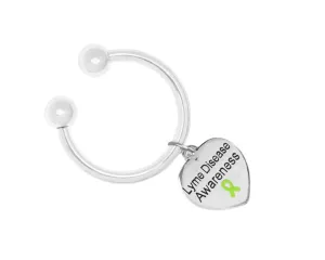 Lyme Disease Awareness Heart Key Chains