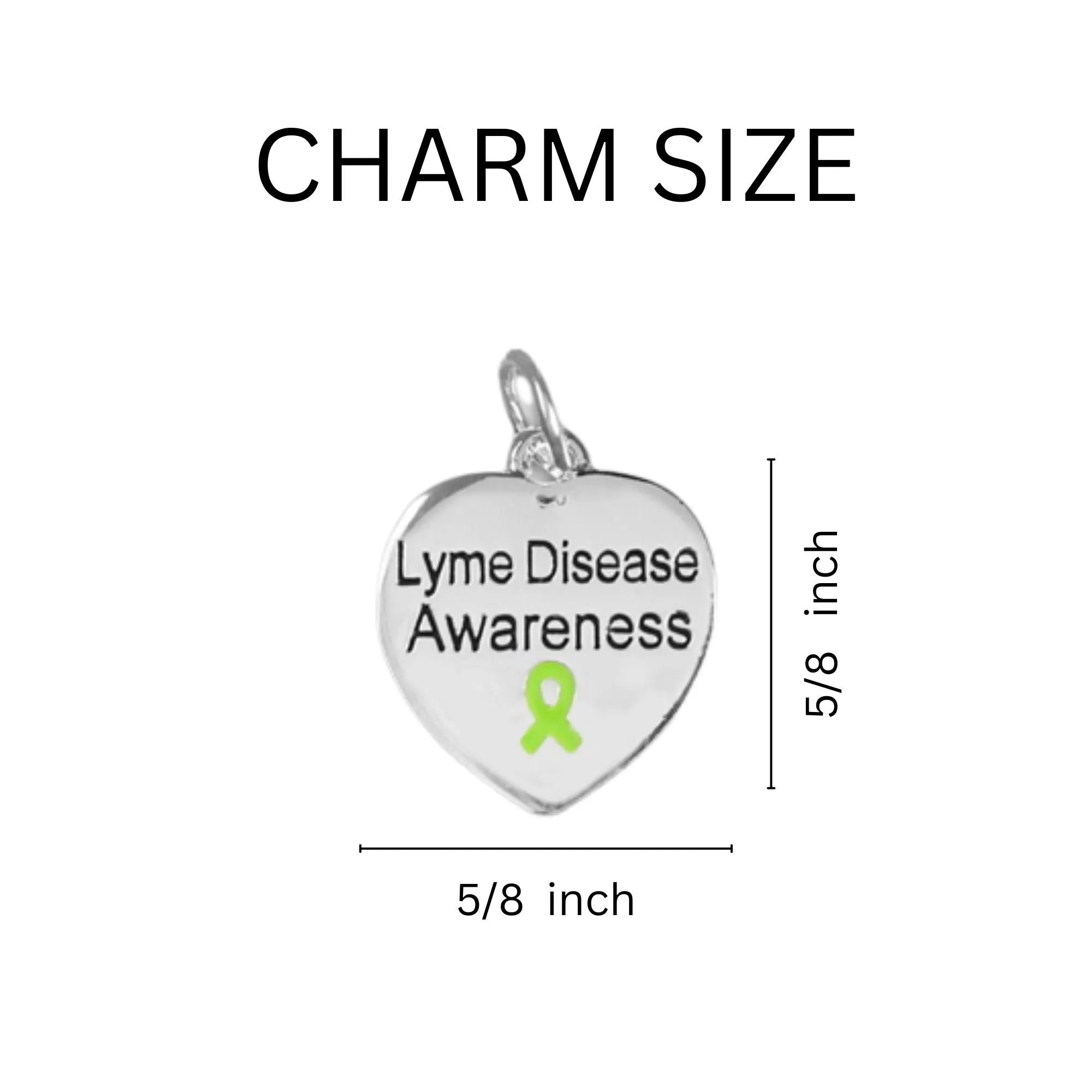 Lyme Disease Awareness Heart Key Chains