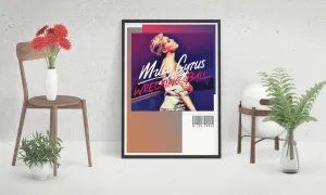 Miley Cyrus Art, Wrecking Ball Poster, Custom Music Print, Music Poster, Custom Poster, Home Decor, Wall Hangings, Miley Canvas