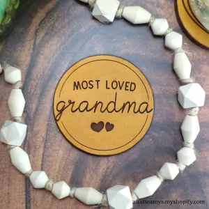 Most Loved Grandma - Leather Coaster