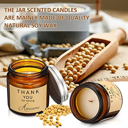 MTLEE 10 Pcs Scented Candle Gifts for Women Jar Candles 10 Pcs Employee Coworker Staff Appreciation Keychain Gifts for Birthday Christmas Women Men Husband