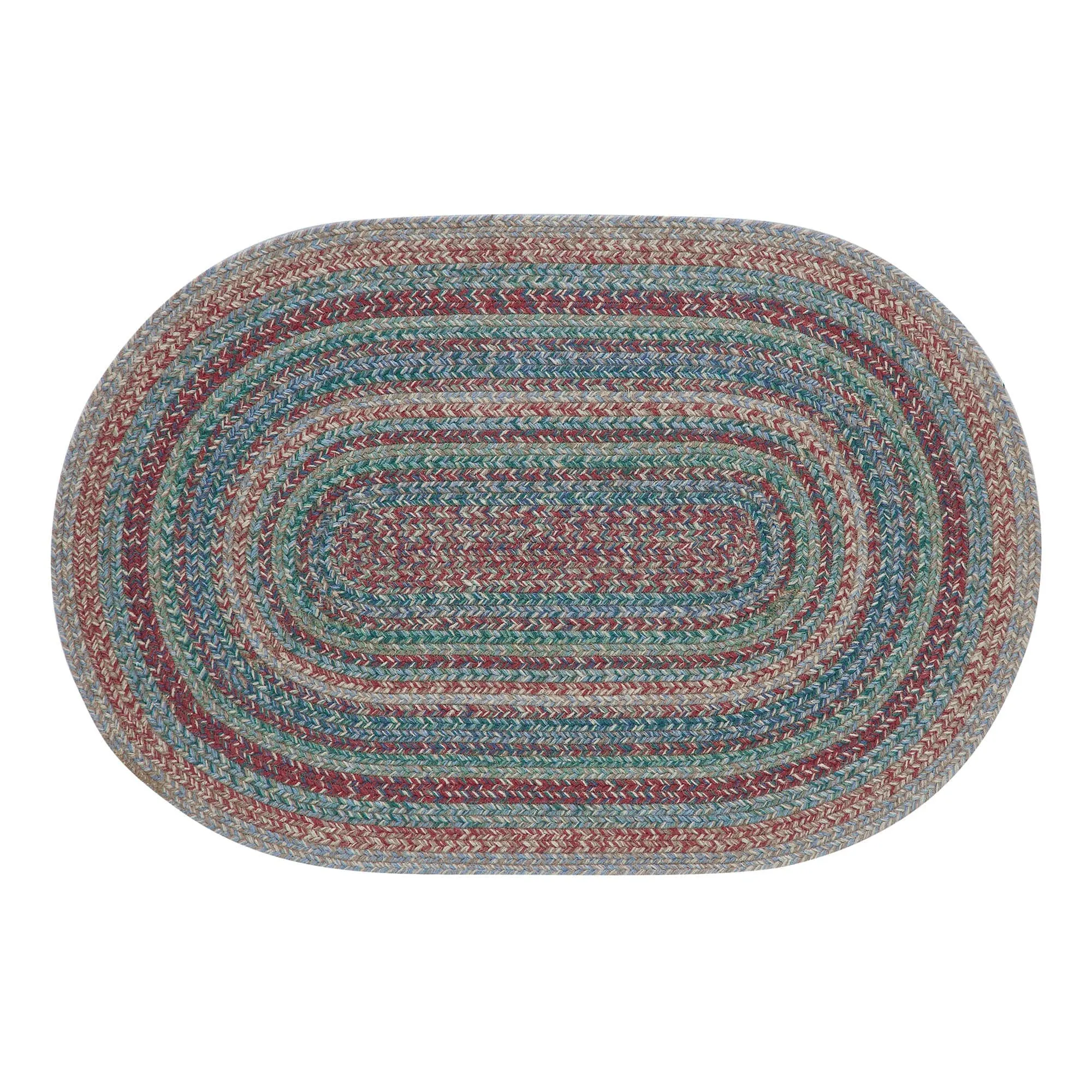 Multi Oval Braided Rug 24x36" - with Pad