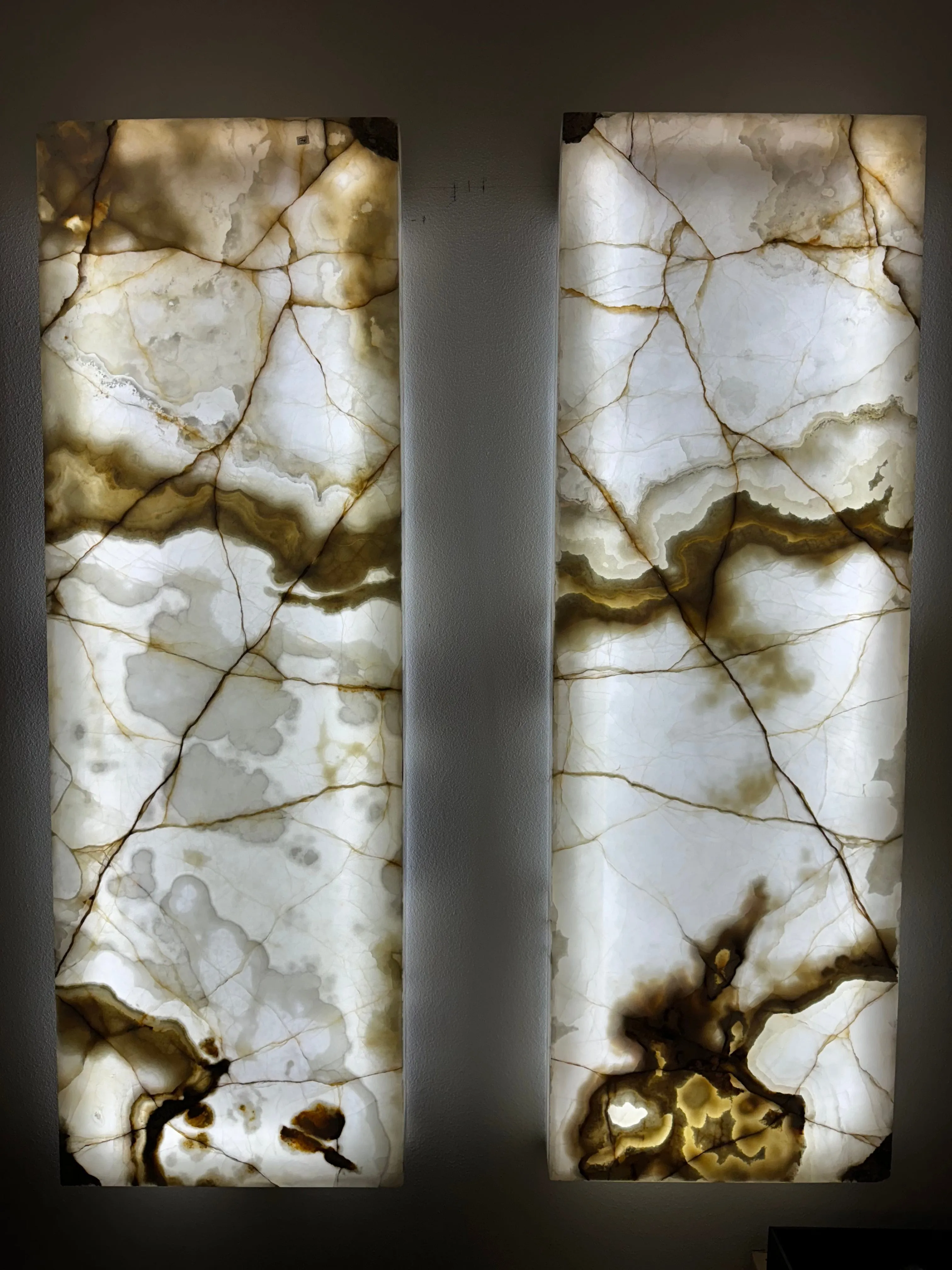 Nacar Onyx Wall Light Panel Pair - 67