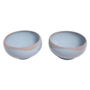 Novica Blue Bounty Ceramic Soup Bowls (Pair)