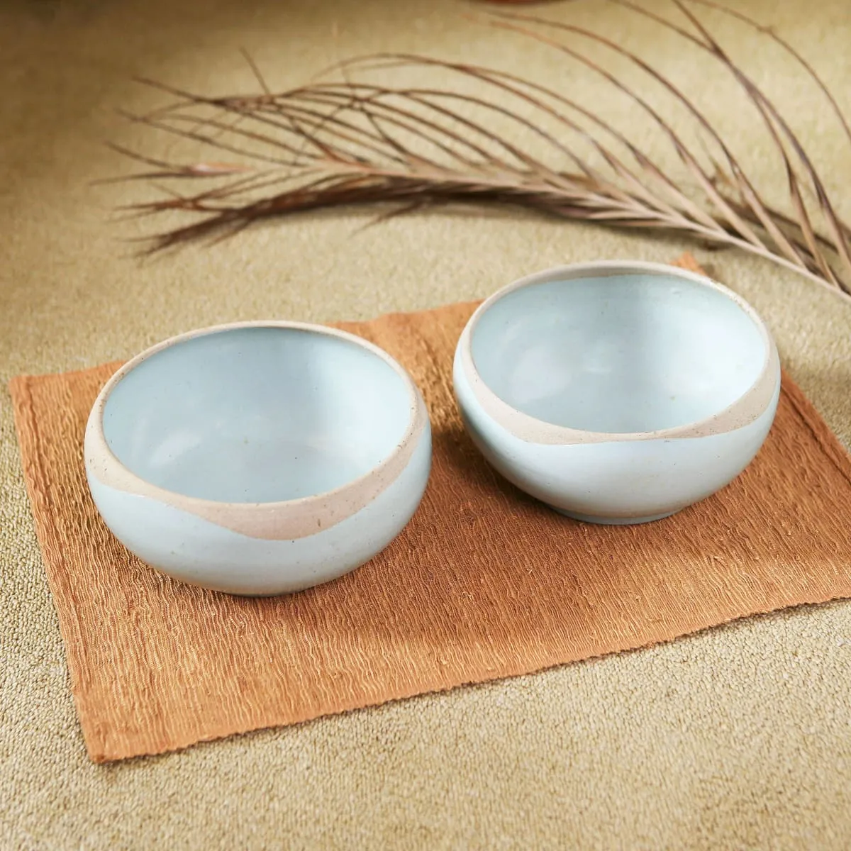 Novica Blue Bounty Ceramic Soup Bowls (Pair)