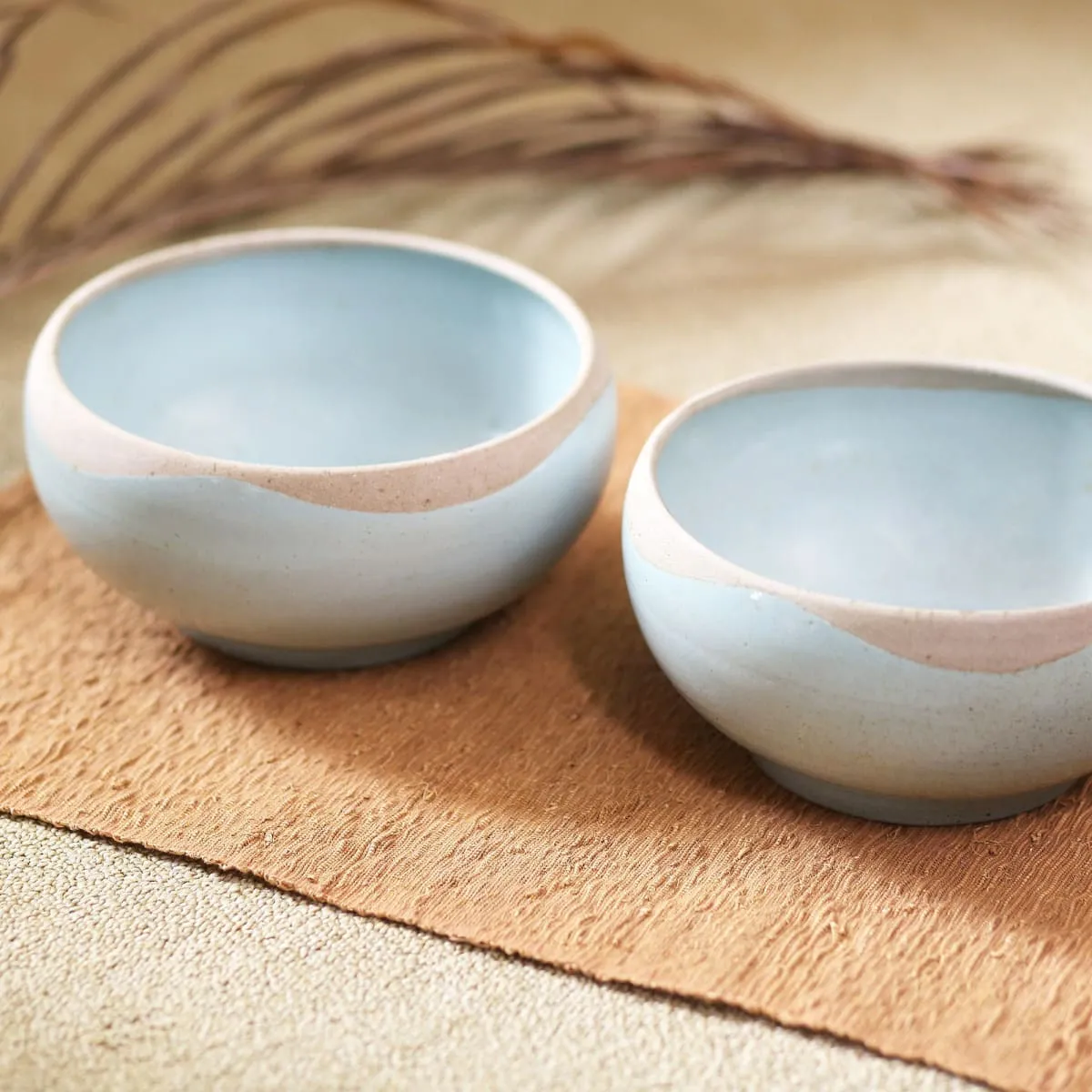 Novica Blue Bounty Ceramic Soup Bowls (Pair)