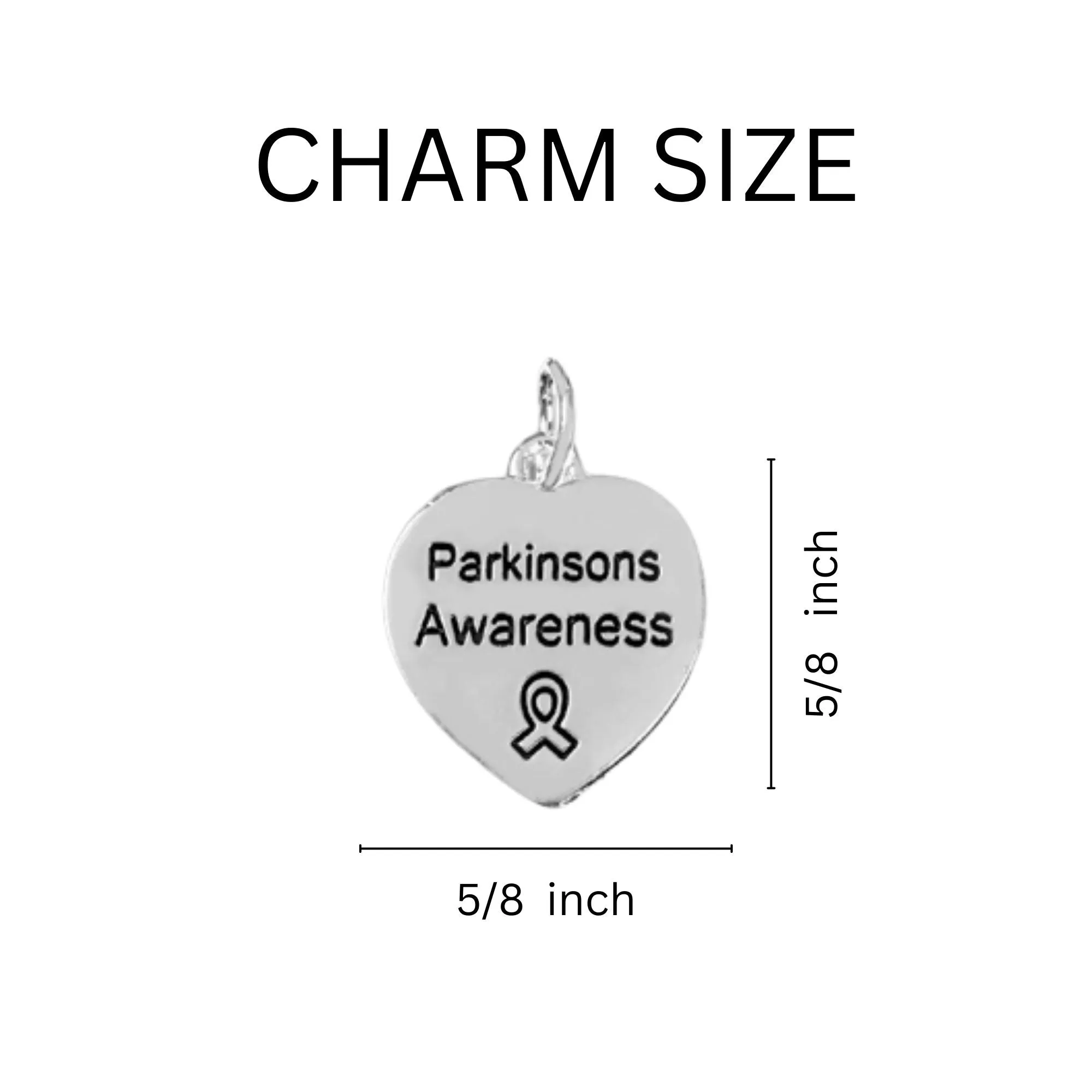 Parkinson's Heart Charm Horseshoe Key Chains