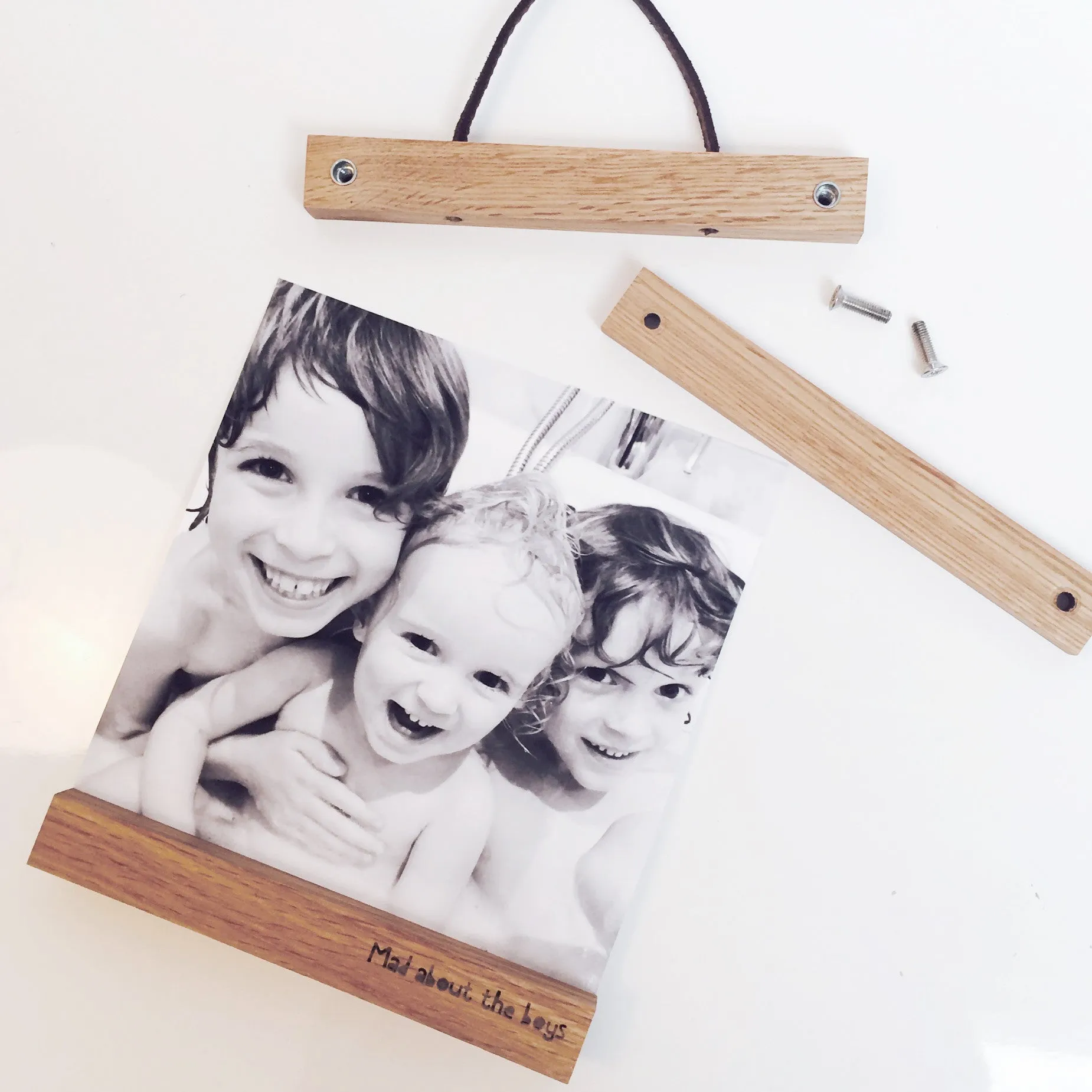 Personalised Oak Picture Hanger