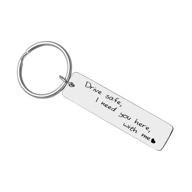 Personalized Drive Safe Message Tag Keychain | Jovivi