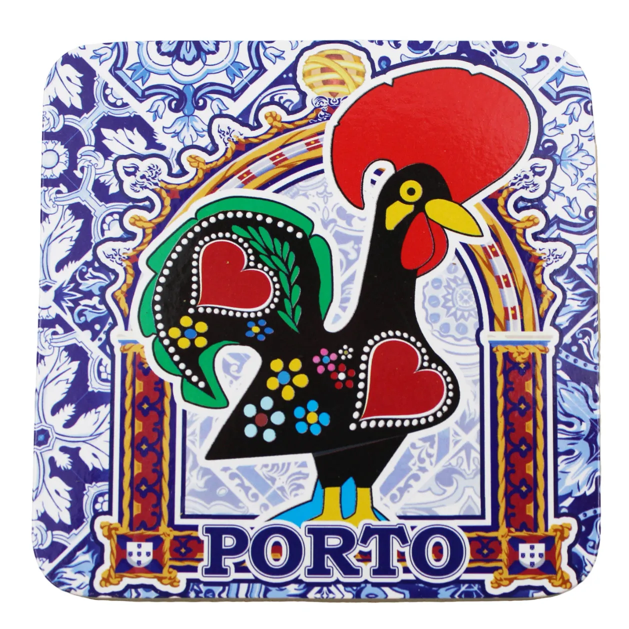 Porto Portugal Cityscape Coaster Set - 6 Piece Collection with Traditional Porto Imagery