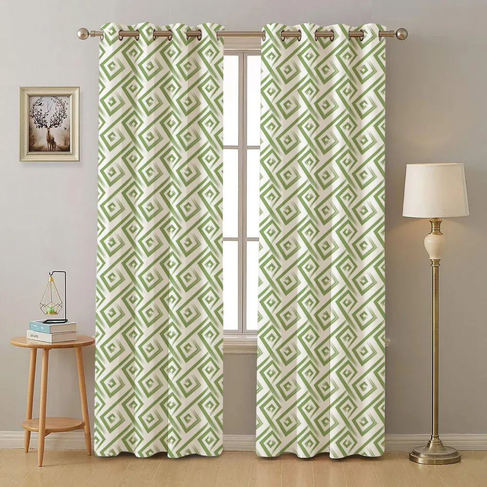 Premium 100% Cotton Curtains For Living Room, Bedroom Curtains - Pack Of 2 Curtains, Basics Sage Green