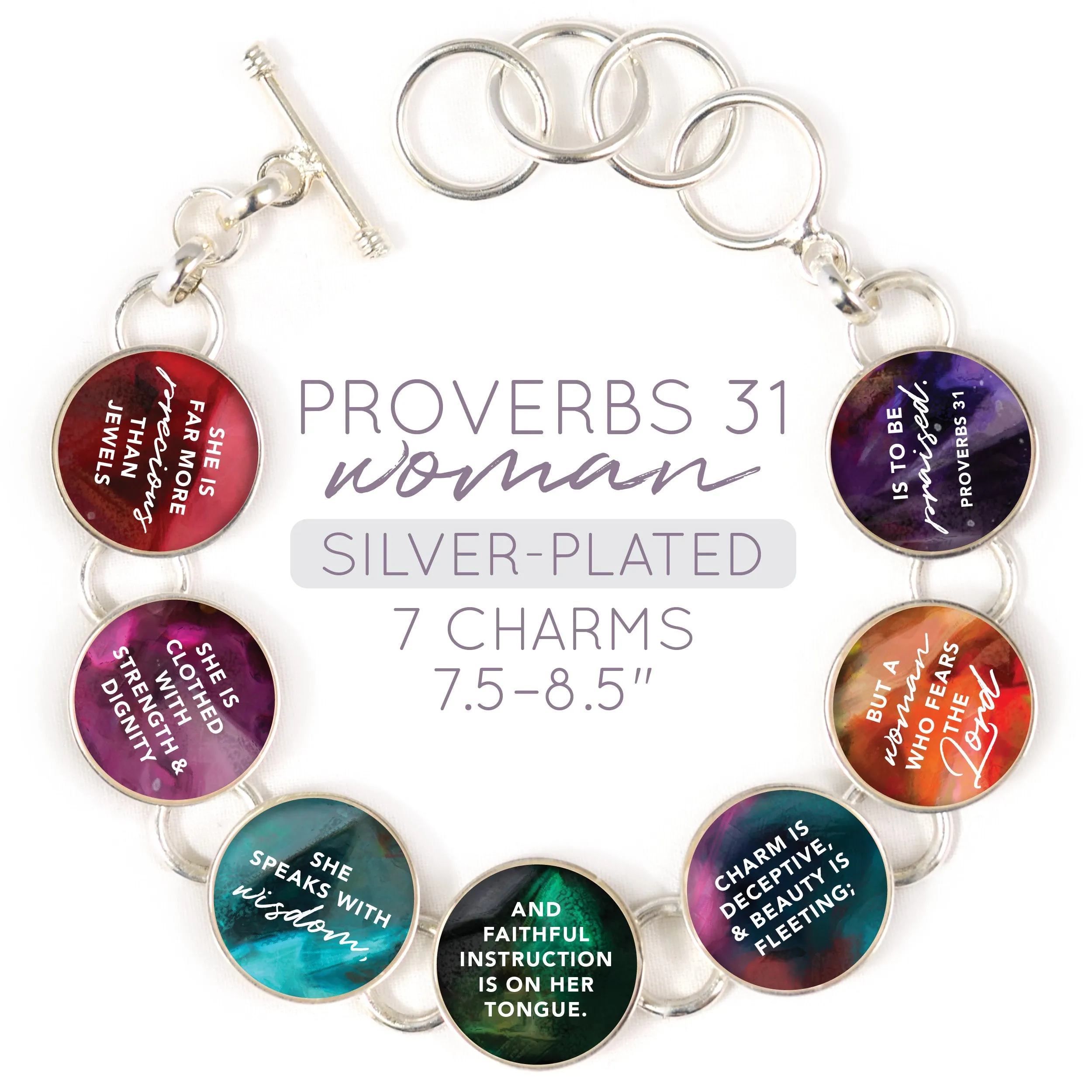 Proverbs 31 Woman Colorful Silver-Plated Necklaces