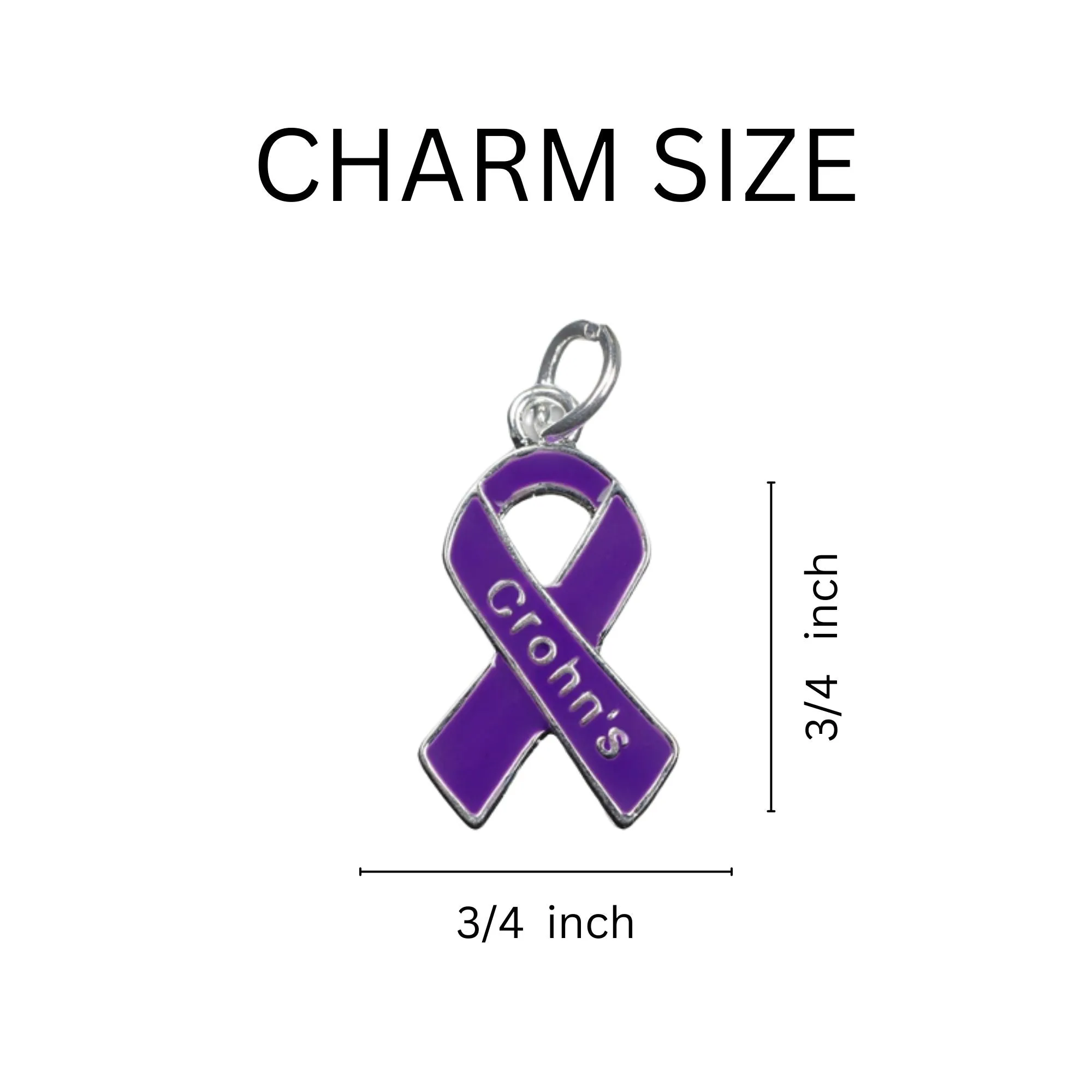 Purple Ribbon Crohn's Disease Awareness Split Style Keychains