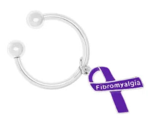 Purple Ribbon Fibromyalgia Awareness Keychains