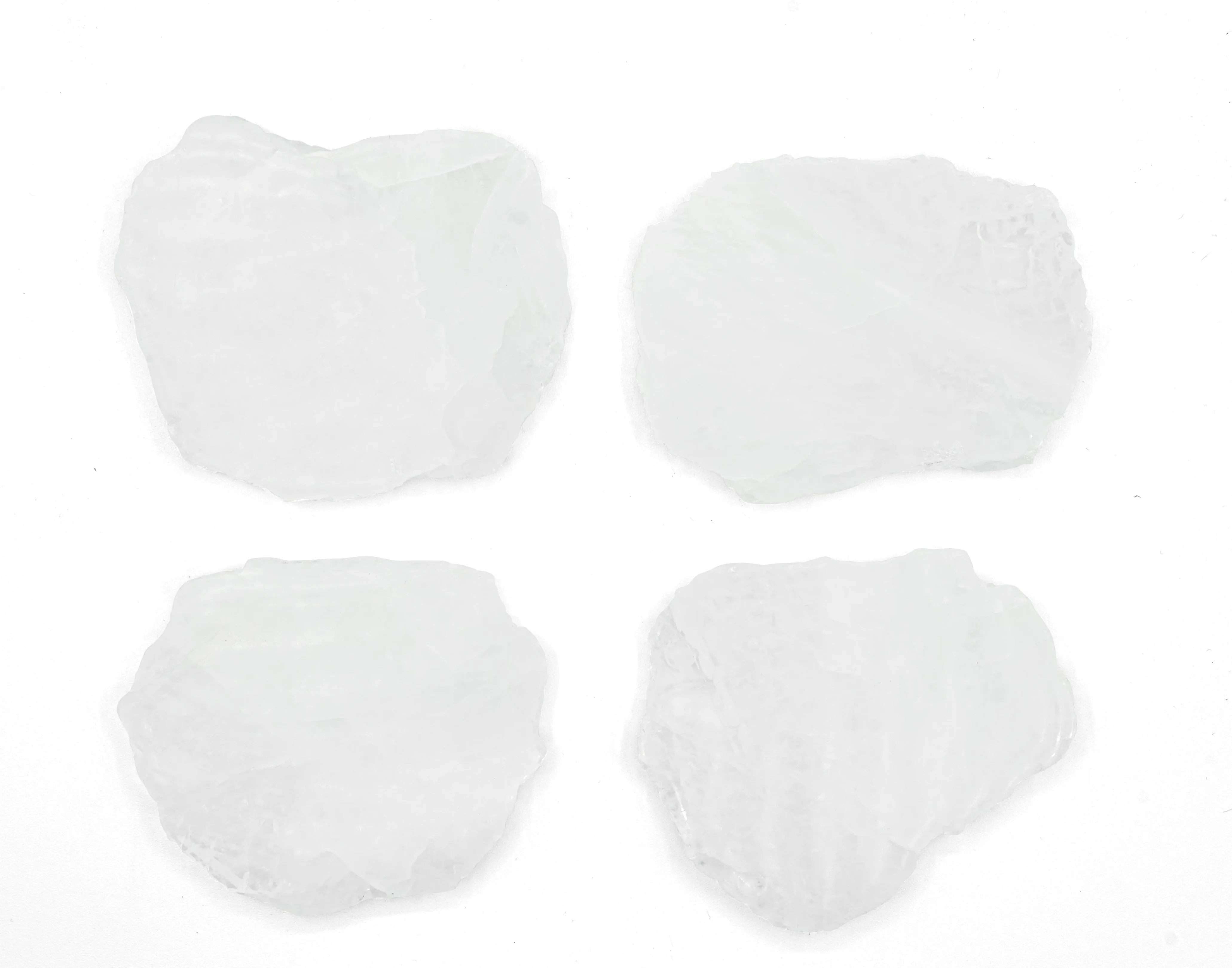 Quartz Coasters with Natural Trim, Set of 4