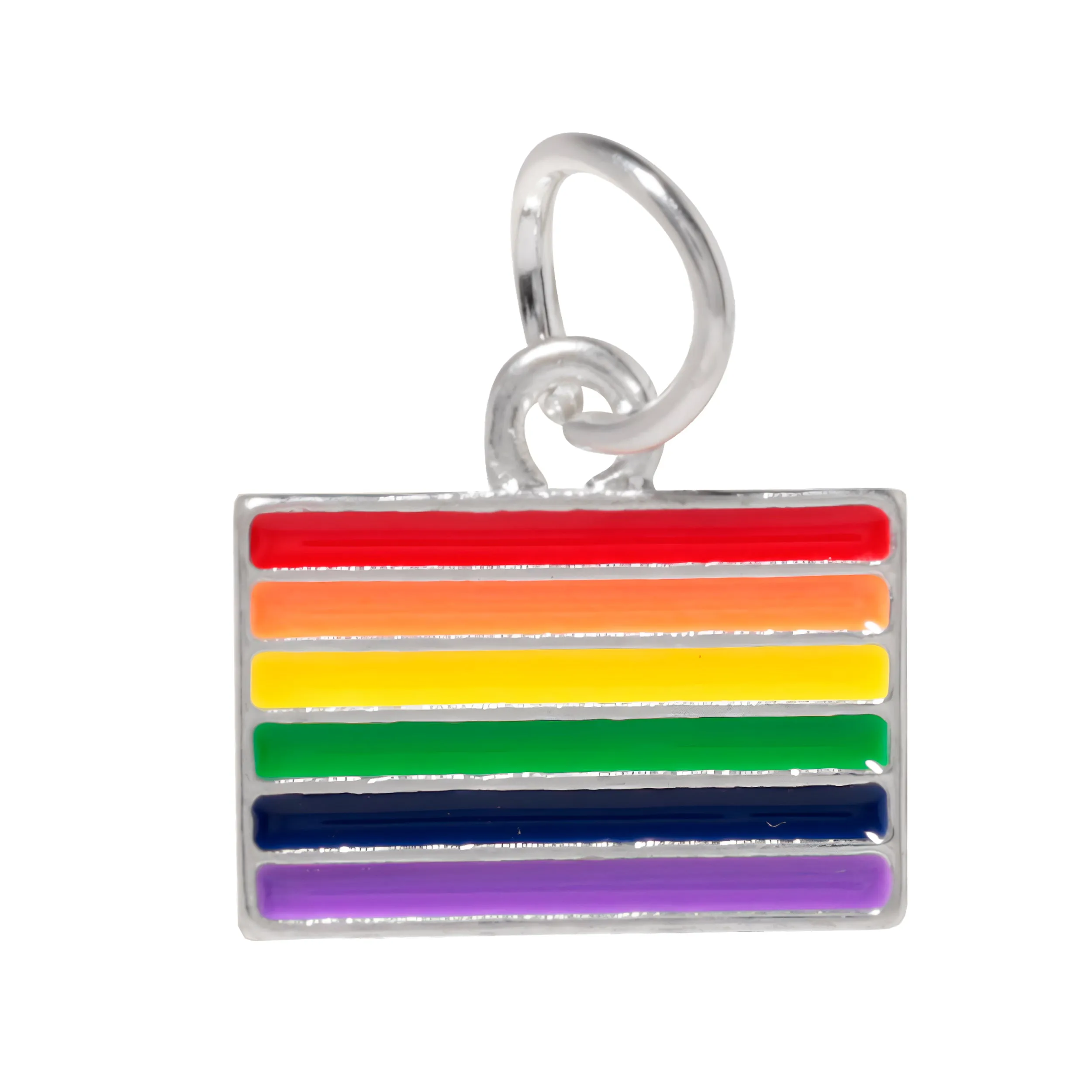 Rainbow LGBTQ Pride Rectangle Charms