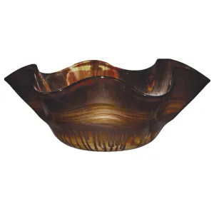 Riviera Sand Ruffle Glass Bowl