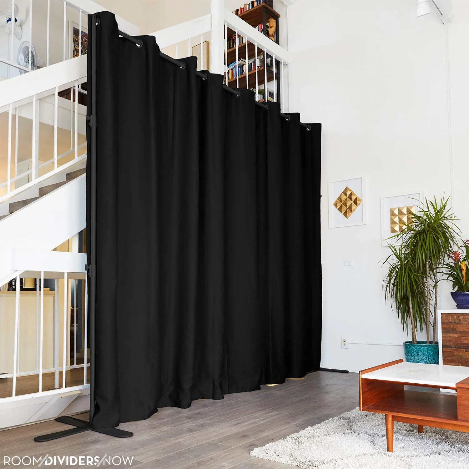 Room Divider Curtain, 7ft Tall X 4ft Wide (Midnight Black)