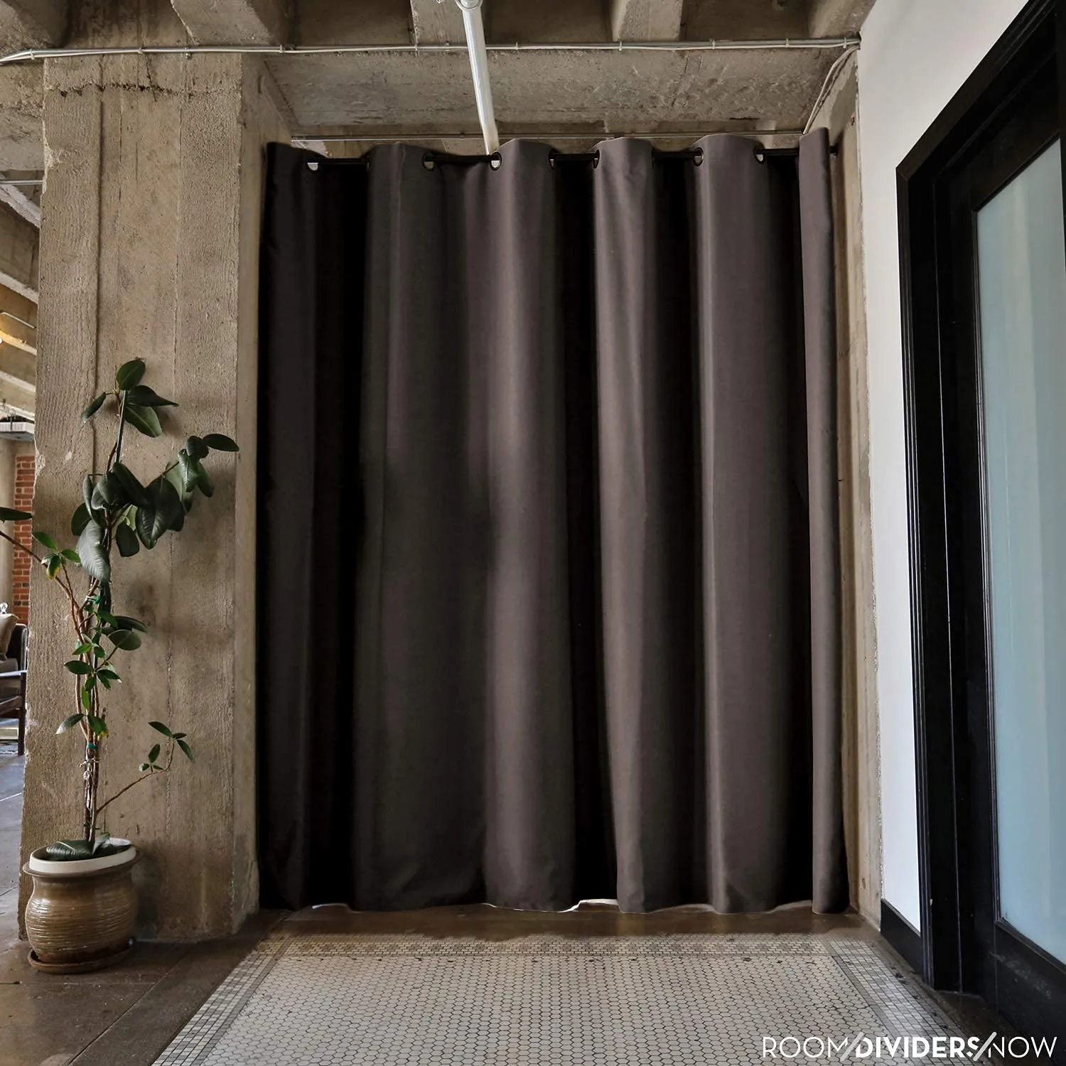 Room Divider Curtain, 8ft Tall X 10ft Wide (Dark Chocolate)