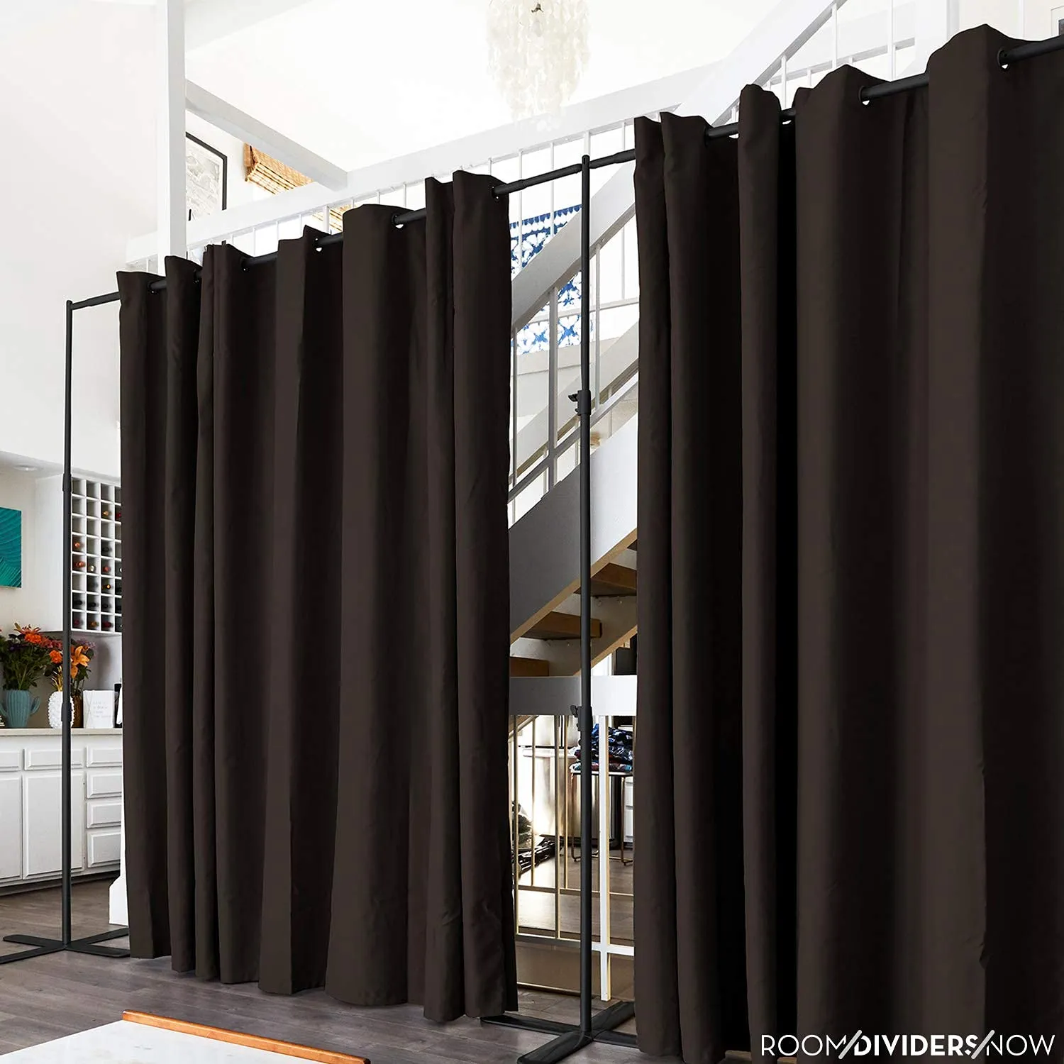 Room Divider Curtain, 8ft Tall X 10ft Wide (Dark Chocolate)