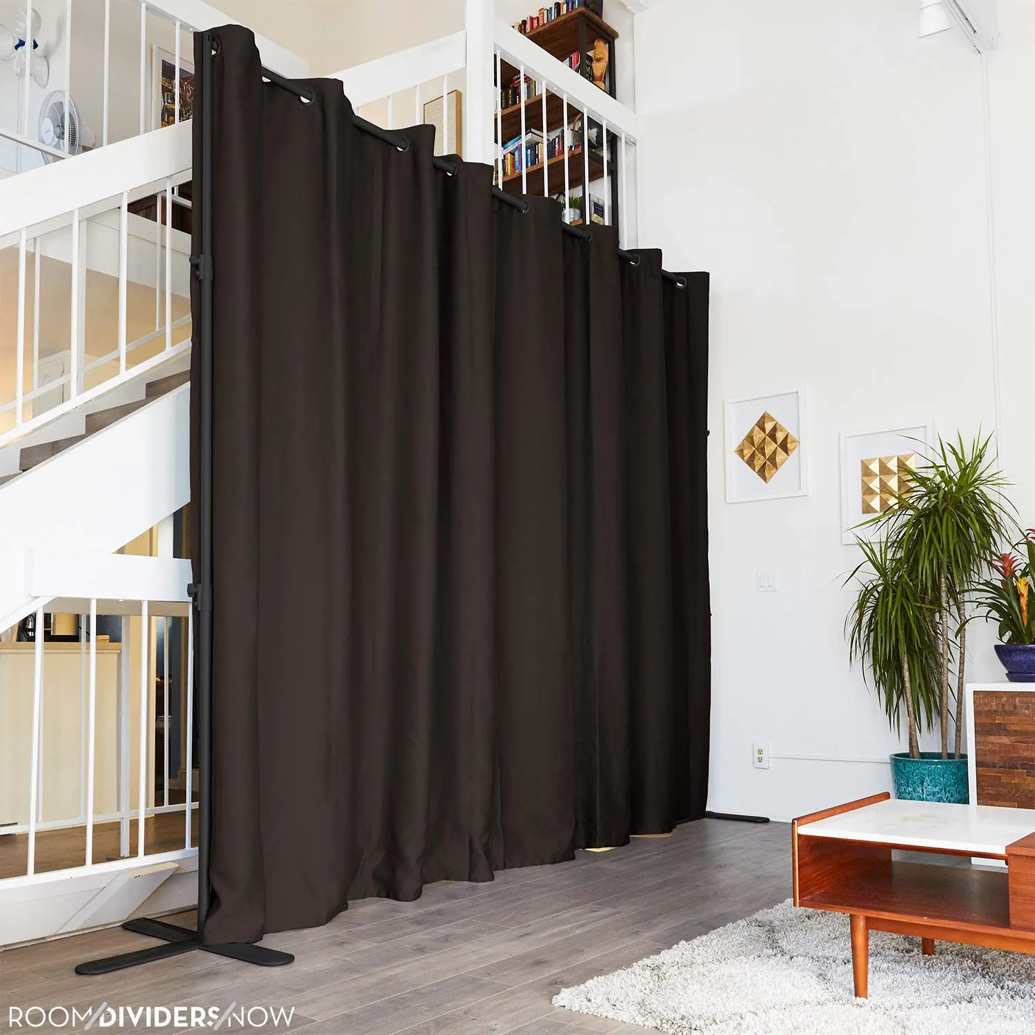 Room Divider Curtain, 8ft Tall X 10ft Wide (Dark Chocolate)