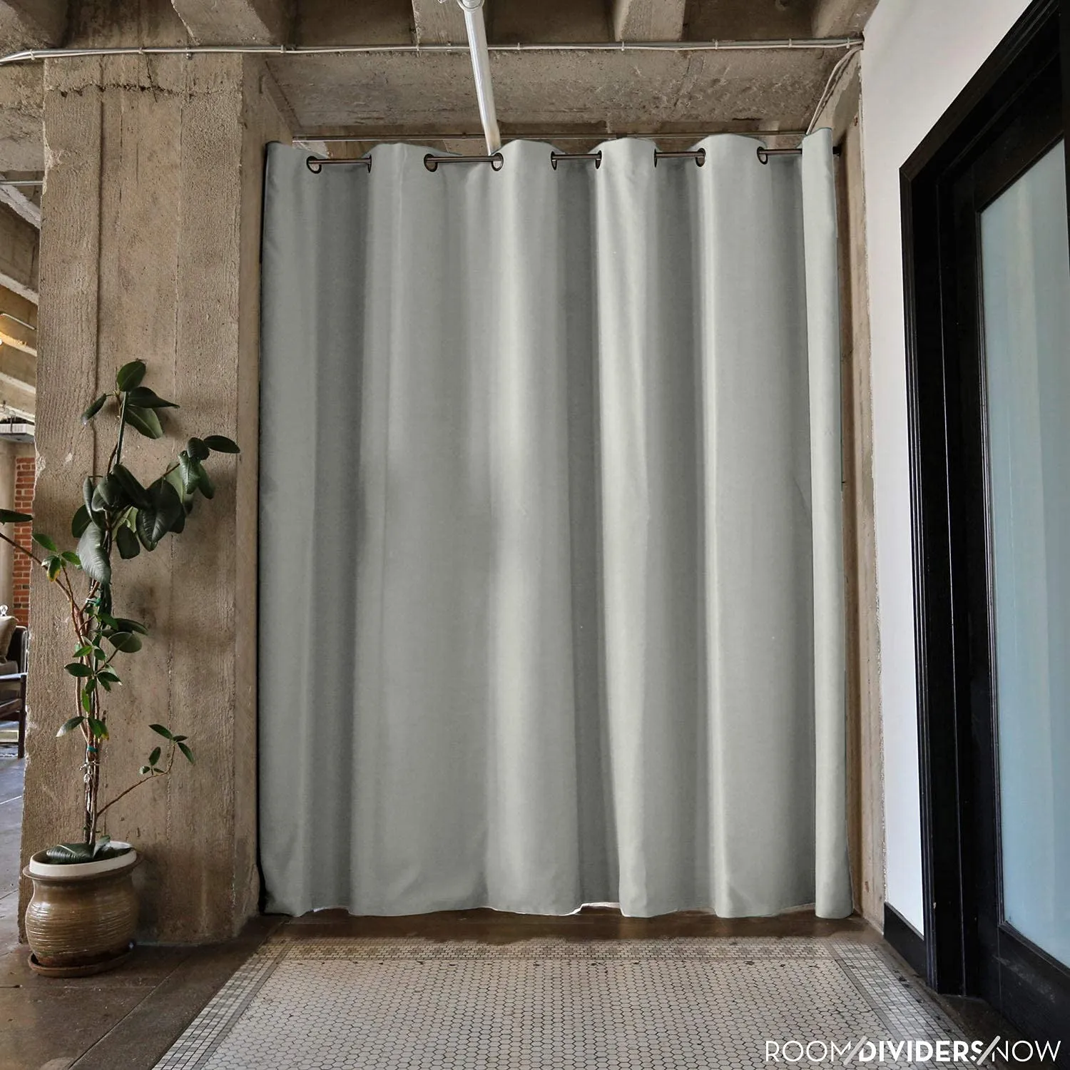 Room Divider Curtain, 8ft Tall X 10ft Wide (Stone White)