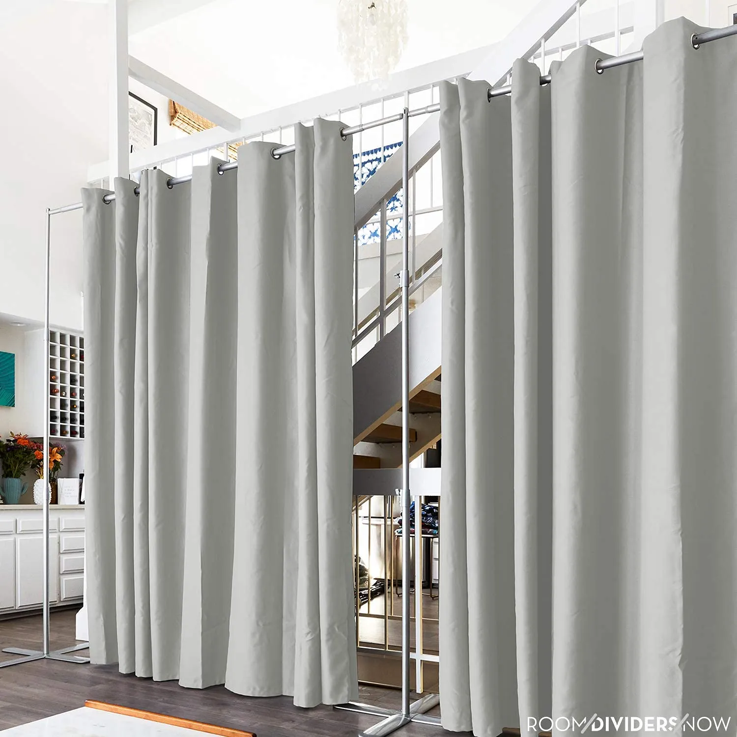 Room Divider Curtain, 8ft Tall X 10ft Wide (Stone White)