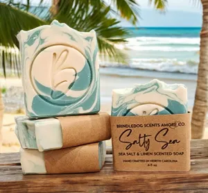 Salty Sea- Sea Salt & Linen Scented Soap Bar 4-5 oz