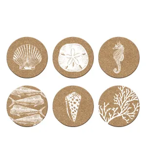 Sealife Cork Coasters, Set of 6