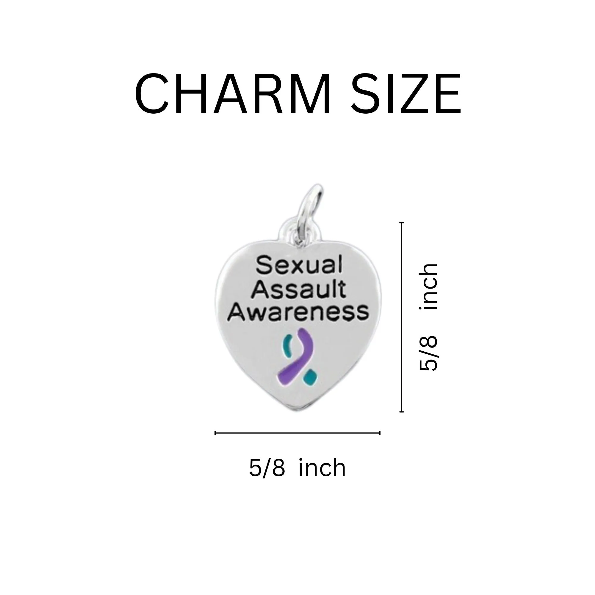 Sexual Assault Heart Charm Split Style Keychains