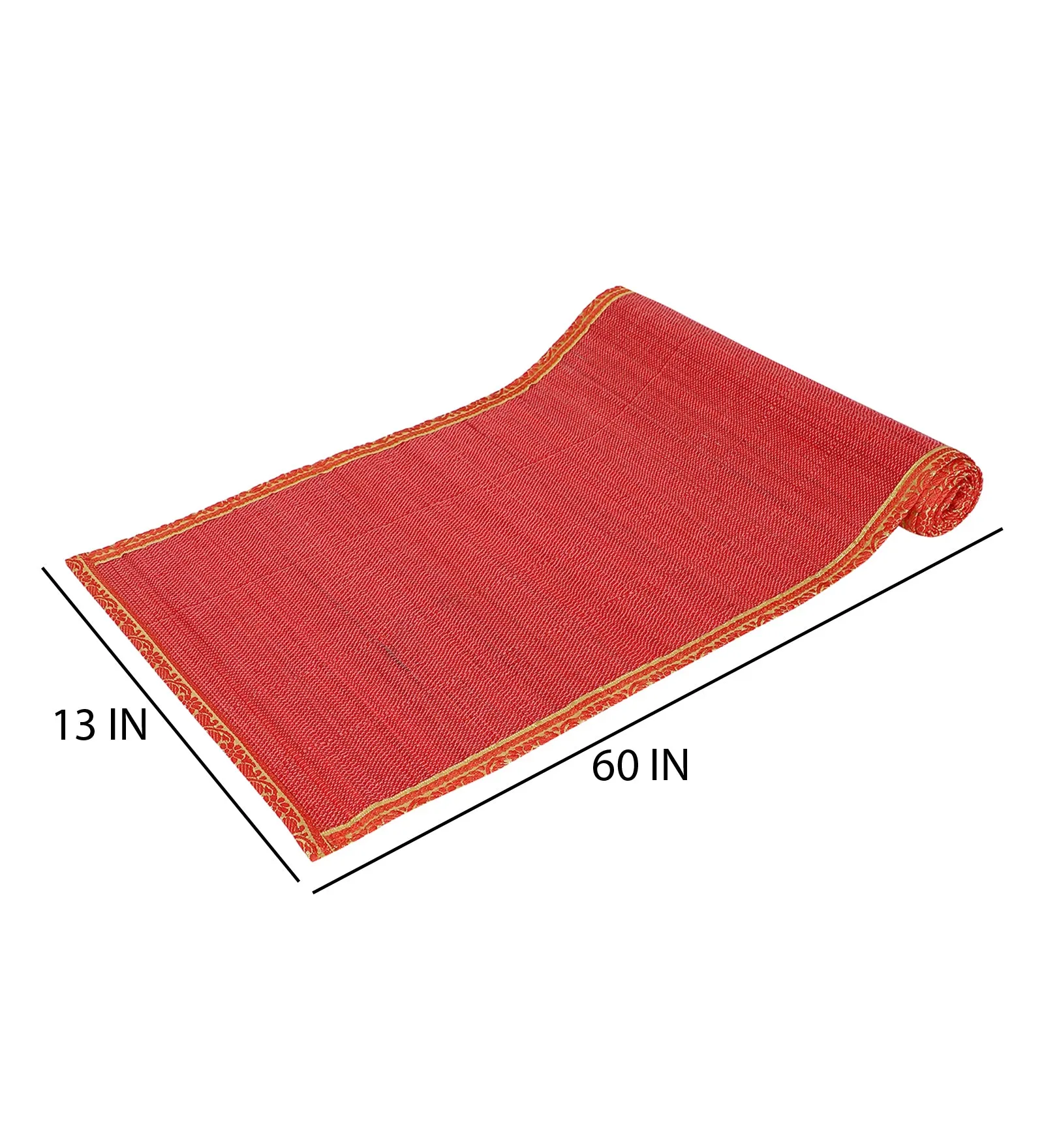 SILPAKARMAN Bamboo Dining Mats - Red  (Set of 13)