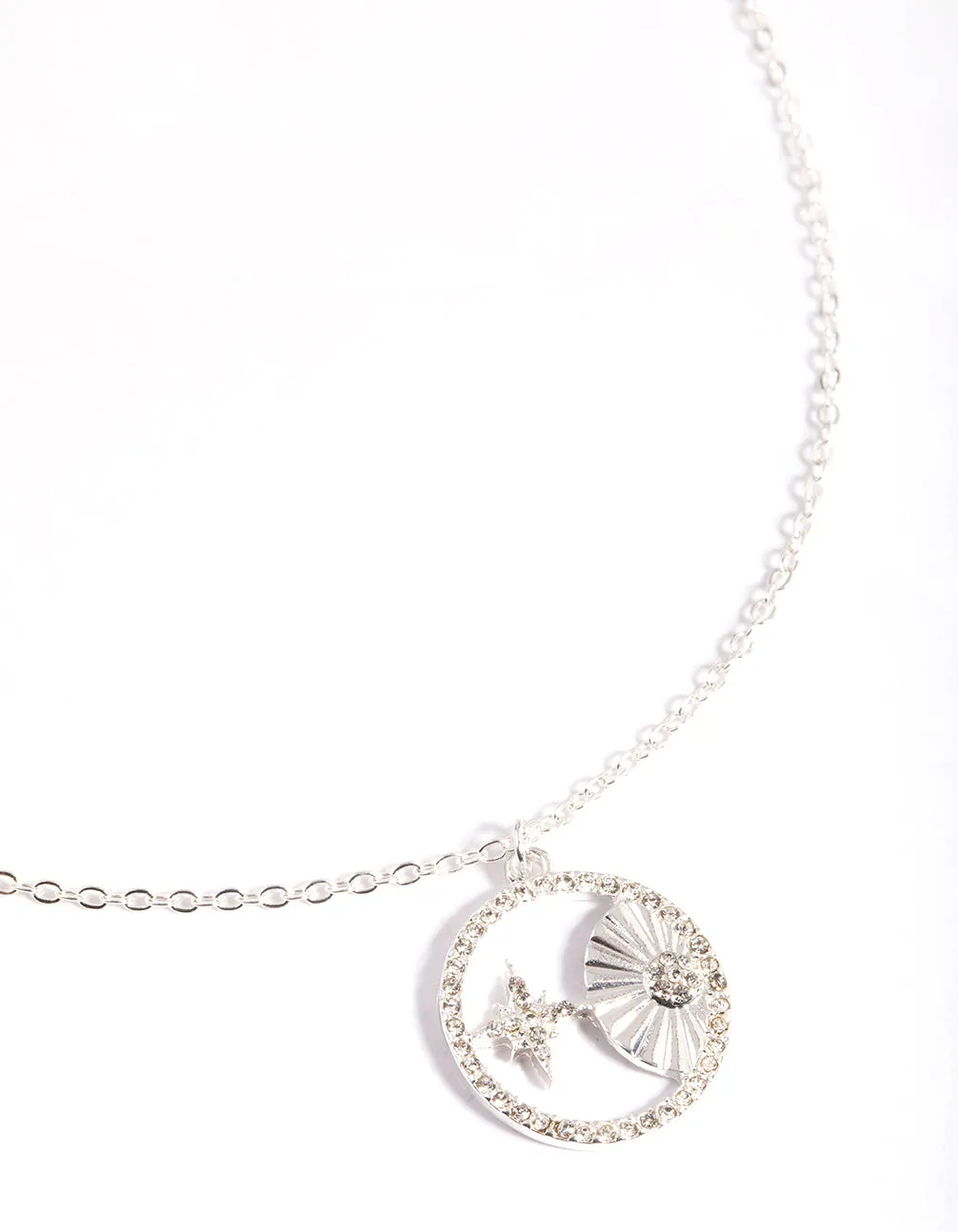 Silver Circle Celestial Necklace